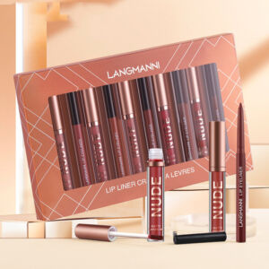 Set de 12 Piezas: Labiales Mate y Delineadores de Larga Duración